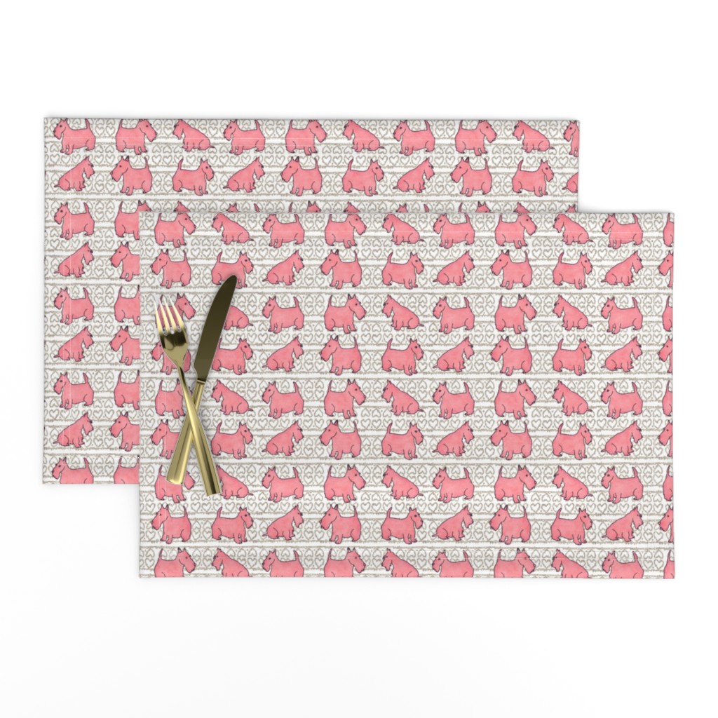 Pink Scottie Dogs and Hearts