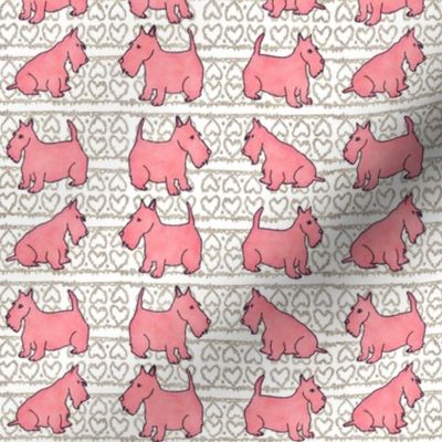 Pink Scottie Dogs and Hearts