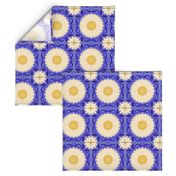 Blue Violet Spanish Floral Tile