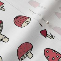 mushroom // nature woodland forest mushrooms foods botanical fabric white 