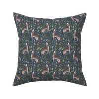 4" Summer In The Wild Wolf and Foliage - Dark Blue