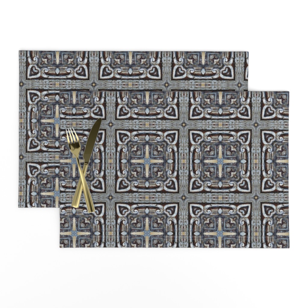 CARVED STONE TILE greek celtic 3 checkerboard tiles