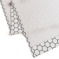 Hexagon tile, wallpaper, black and white tile, geometric hex