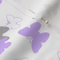 Butterfly Purple Gray Grey Lavender Girl Nursery
