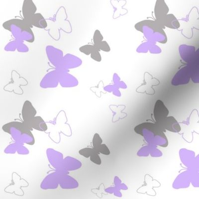 Butterfly Purple Gray Grey Lavender Girl Nursery