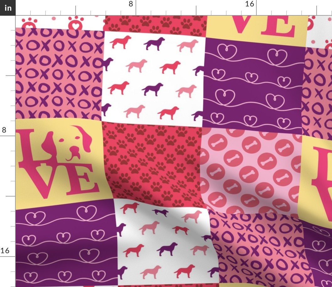 Cheater Quilt Labrador Pink Dogs
