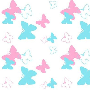 Butterfly Turquoise Aqua Blue Pink Girl Nursery 
