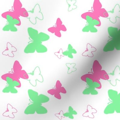 Butterfly Hot Pink Mint Green 