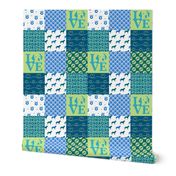 Cheater Quilt Labrador Blue Dogs