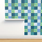 Cheater Quilt Labrador Blue Dogs