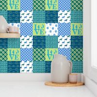 Cheater Quilt Labrador Blue Dogs