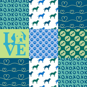 Cheater Quilt Labrador Blue Dogs