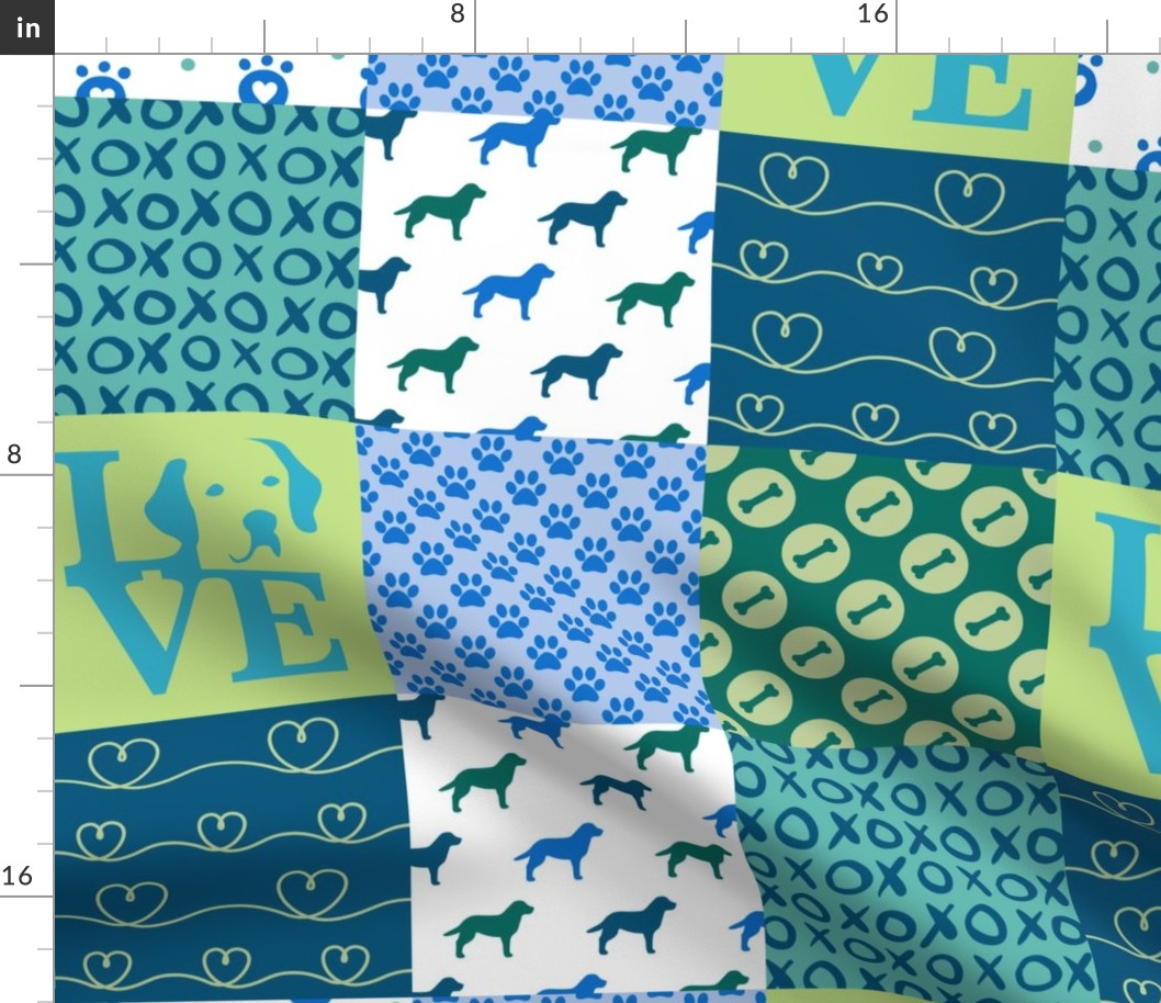 Cheater Quilt Labrador Blue Dogs