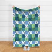 Wholecloth Patchwork Labrador Blue Dogs