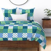 Wholecloth Patchwork Labrador Blue Dogs