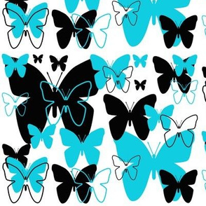 Butterfly Turquoise Blue Black