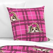 Parti-Biewer-Yorkie Plaid hot pink XL