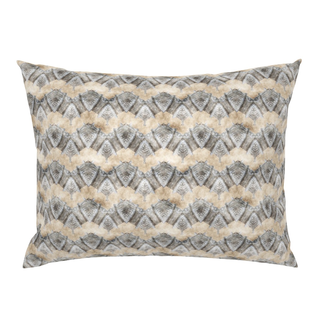 ETHNIC SHIELD CHEVRON 1 WATERCOLOR WOOD STONE BEIGE GREY