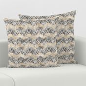 ETHNIC SHIELD CHEVRON 1 WATERCOLOR WOOD STONE BEIGE GREY