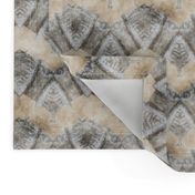 ETHNIC SHIELD CHEVRON 1 WATERCOLOR WOOD STONE BEIGE GREY