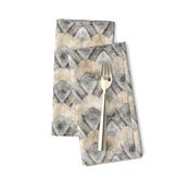 ETHNIC SHIELD CHEVRON 1 WATERCOLOR WOOD STONE BEIGE GREY