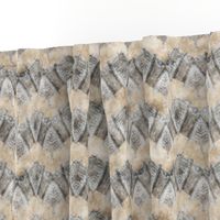 ETHNIC SHIELD CHEVRON 1 WATERCOLOR WOOD STONE BEIGE GREY