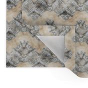 ETHNIC SHIELD CHEVRON 2 WATERCOLOR WOOD STONE BEIGE GREY GRAY