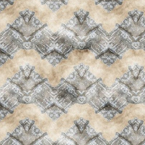 ETHNIC SHIELD CHEVRON 2 WATERCOLOR WOOD STONE BEIGE GREY GRAY