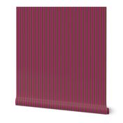 Spring Garden Vertical Stripes of Wide Ripe Plum Ribbons with Lime Green and Rosy Pink - Small Scale