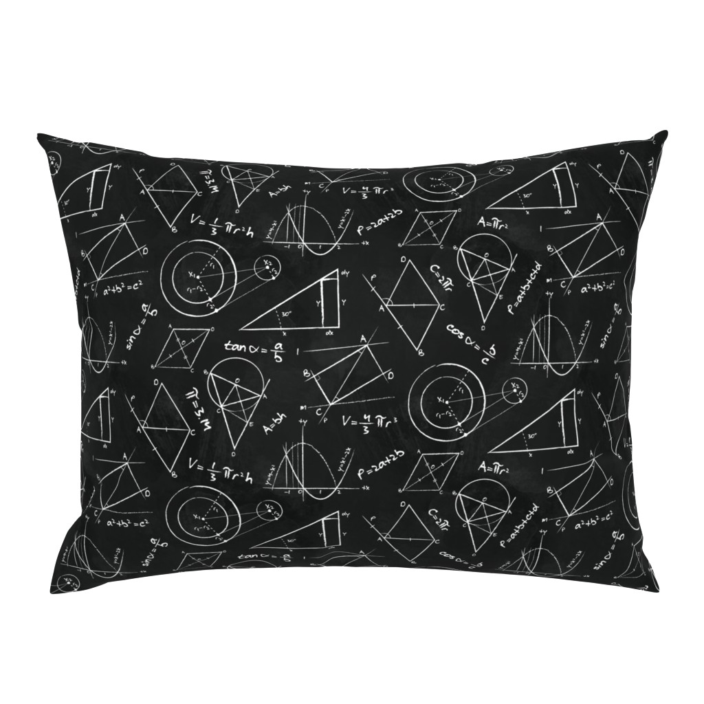 Chalkboard Calculations // math geometry chalkboard equations physics STEM fabric