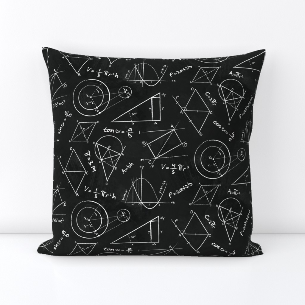 Chalkboard Calculations // math geometry chalkboard equations physics STEM fabric