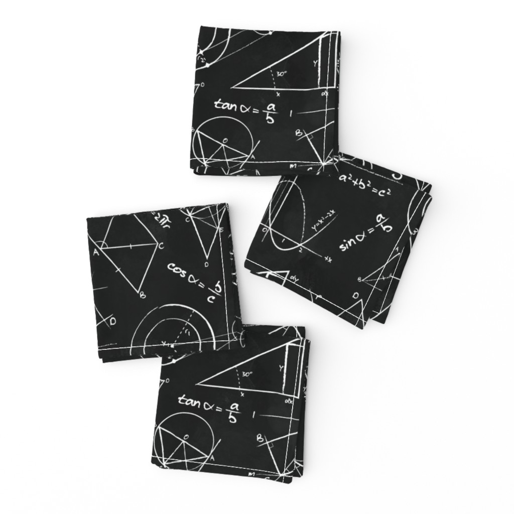 Chalkboard Calculations // math geometry chalkboard equations physics STEM fabric
