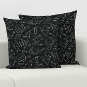 Chalkboard Calculations // math geometry chalkboard equations physics STEM fabric