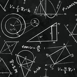 Chalkboard Calculations // math geometry chalkboard equations physics STEM fabric