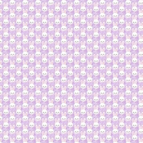 (micro print) bunnies on purple (sleepy bunny)