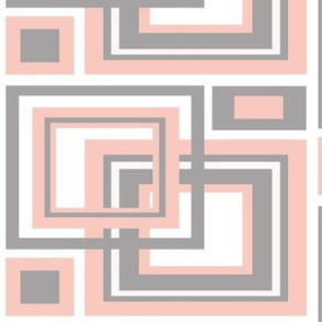 Geometric Coral Gray Grey Abstract Square 