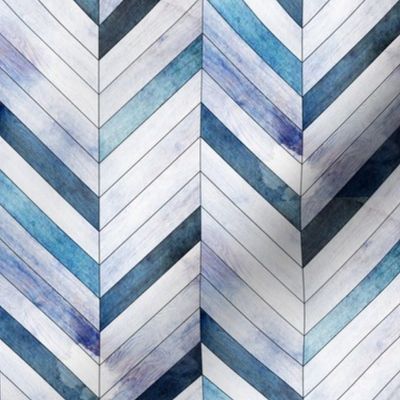 Blue Herringbone Wood