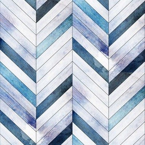 Blue Herringbone Wood