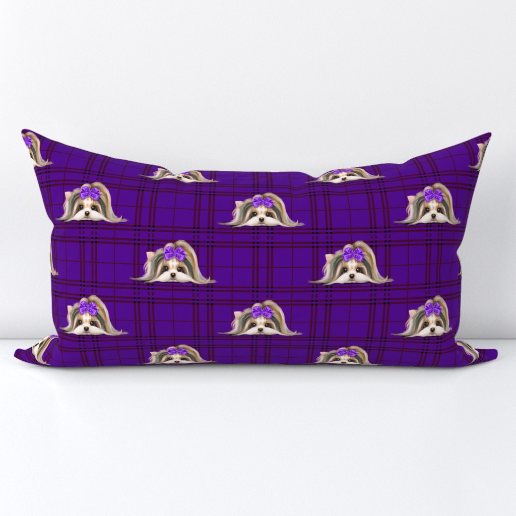 Parti-Biewer-Yorkie Plaid purpleM