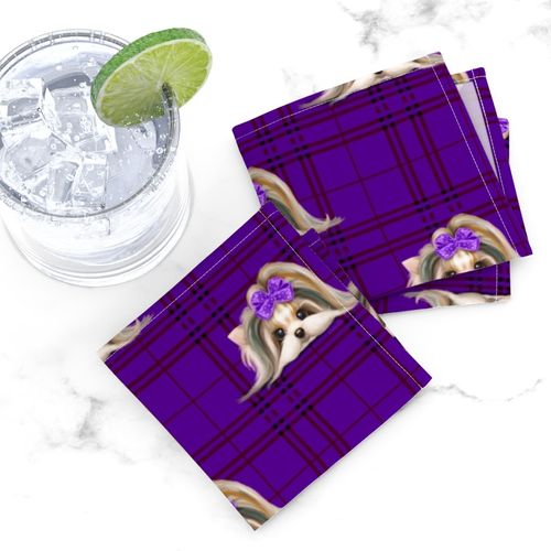 Parti-Biewer-Yorkie Plaid purpleM