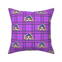 Parti-Biewer-Yorkie Plaid purple blue M