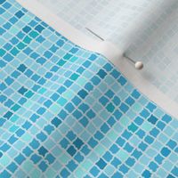 Meandering Greek Tile in Pool Blues