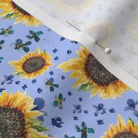 Sunflowers light denim