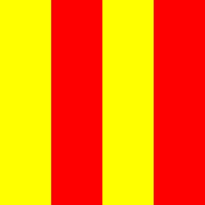 Two Inch Yellow and Red Vertical Stripes