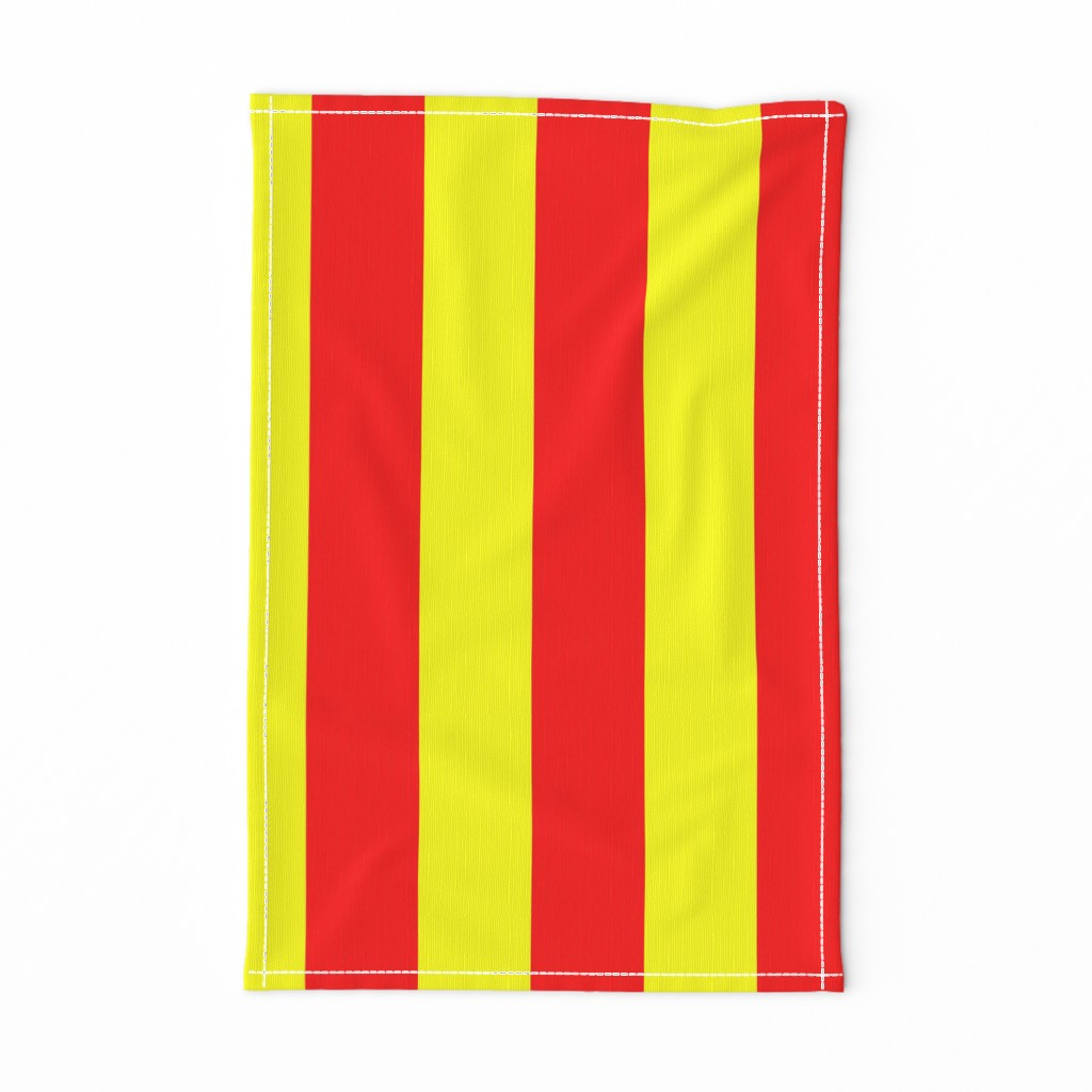 Three Inch Yellow and Red Vertical Stripes