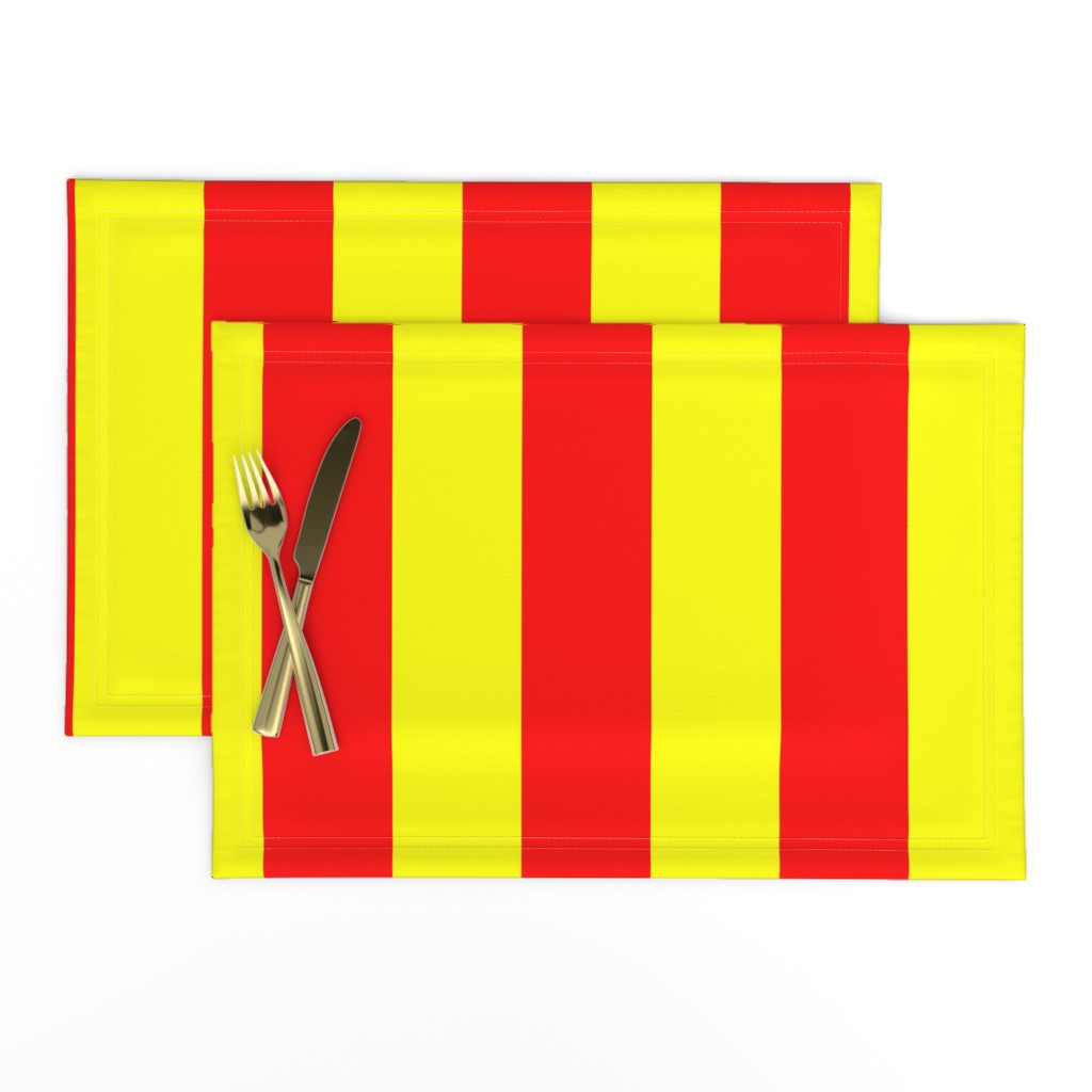 Three Inch Yellow and Red Vertical Stripes