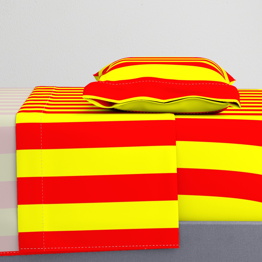 Three Inch Yellow and Red Vertical Stripes