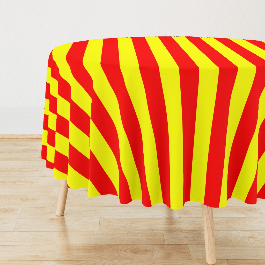 Three Inch Yellow and Red Vertical Stripes