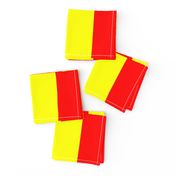 Three Inch Yellow and Red Vertical Stripes