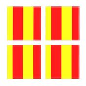 Three Inch Yellow and Red Vertical Stripes